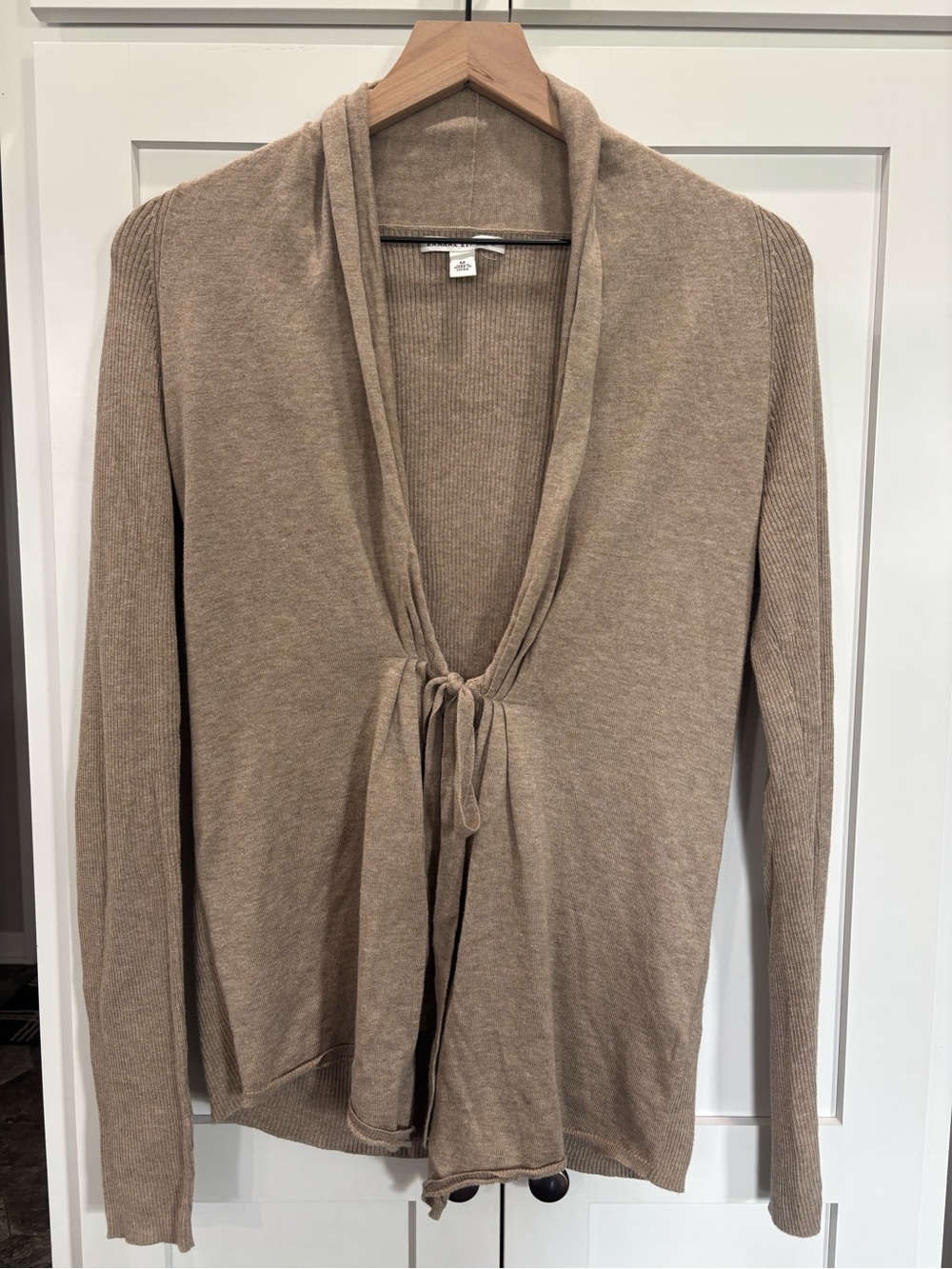 Banana Republic Cotton Light Taupe Ribbed Cardigan